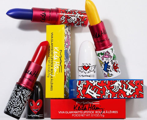 rossetto Mac Cosmetics Frost Lipstick Viva Glam Keith Haring ST. MARKS YELLOW