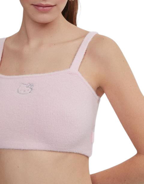 Bershka x Sanrio Hello Kitty Fluffy Crop Top 8737/686/144 tg. L
