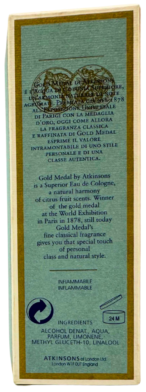 profumo unisex Eau de Cologne Atkinson Gold Metal vaporisateur 75 ml