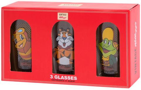 set 3 bicchieri in vetro Vintage Kellogg's 3207749