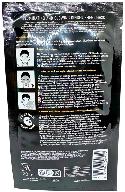 maschera viso tessuto The Beauty Dept. Spice Up Your Life! Zenzero Brightening and Glowing