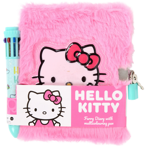 diario con lucchetto Sanrio Hello Kitty Furry Diary with multicolouring pen