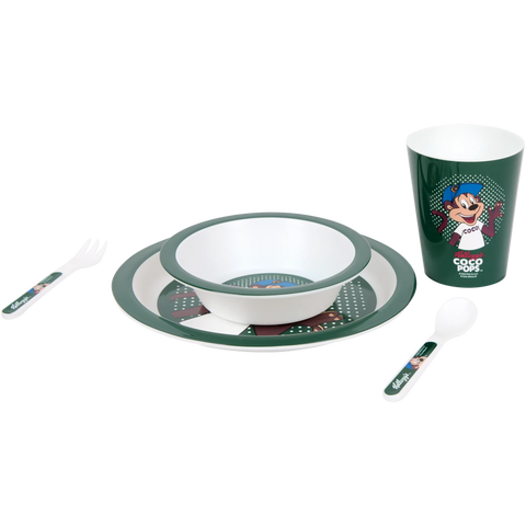 meal set (2 posate + 2 piatti + 1 bicchiere) Vintage Kellogg's COCO POPS
