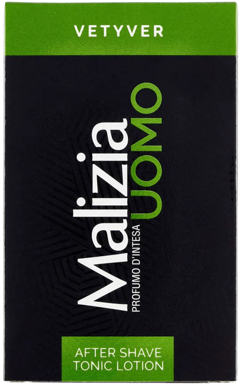 after shave tonic lotion Malizia Uomo profumo d'intesa Vetyver splash 100 ml