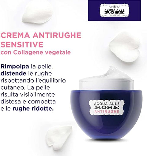 contorno occhi antirughe Acqua alle Rose Sensitive con Collagene Vegetale 15 ml