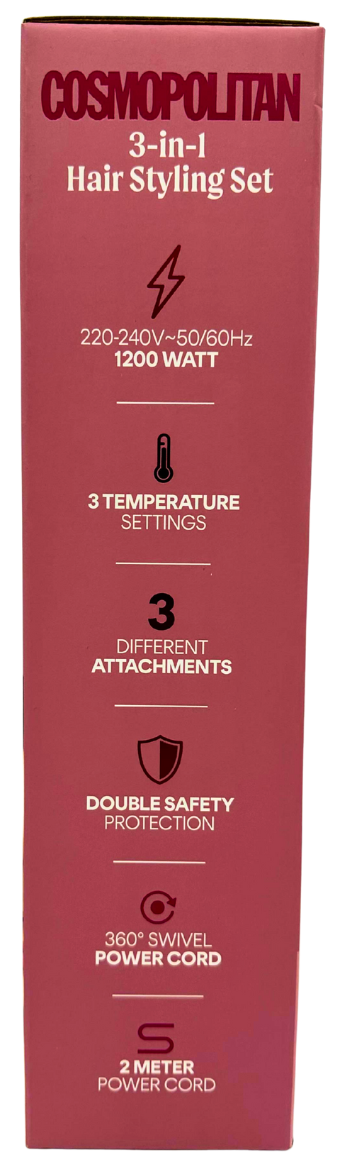 Cosmopolitan 3 in 1 Hair Styling Set (asciugacapelli - spazzola volumizzante - diffusore) 1200W