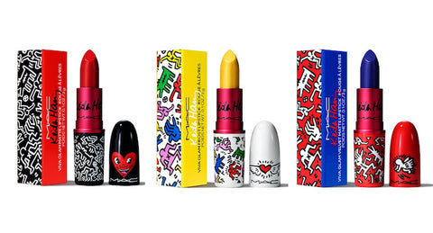 rossetto Mac Cosmetics Frost Lipstick Viva Glam Keith Haring ST. MARKS YELLOW
