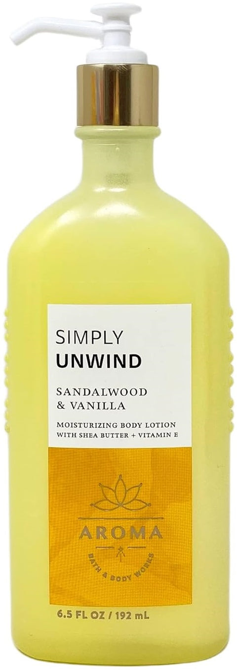 latte corpo idratante Bath & Body Works Simply Unwind Sandalwood & Vanilla 192 ml