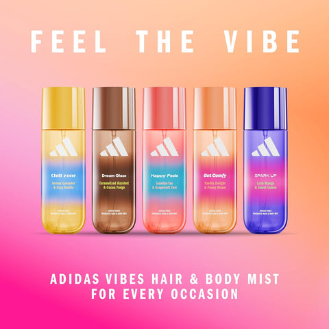 profumo Adidas Vibes Get Comfy Vanilla Delight & Peony Bloom Hair & Body Mist 236 ml