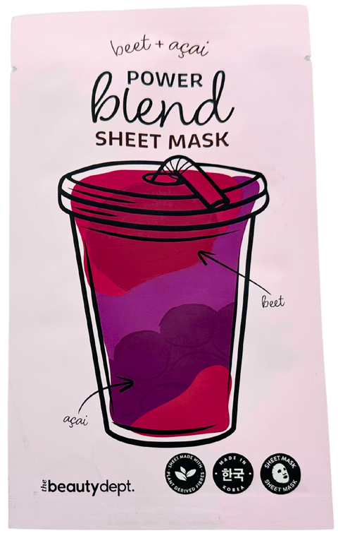 maschera viso in tessuto The Beauty Dept. Power Blend Sheet Mask Barbabietola + Acai