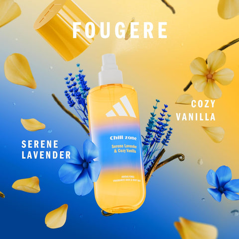 profumo Adidas Vibes Chill Zone Serene Lavender & Cozy Vanilla Hair & Body Mist 236 ml