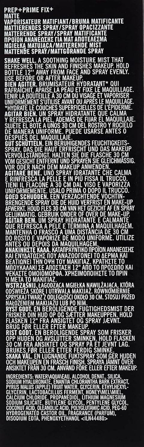fixateur de maquillage Mac Cosmetics Prep + Prime Fix+ Plus Matte 100 ml