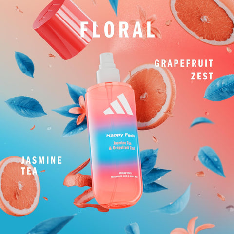 profumo Adidas Vibes Happy Feels Jasmine Tea & Grapefruit Zest Hair & Body Mist 236 ml