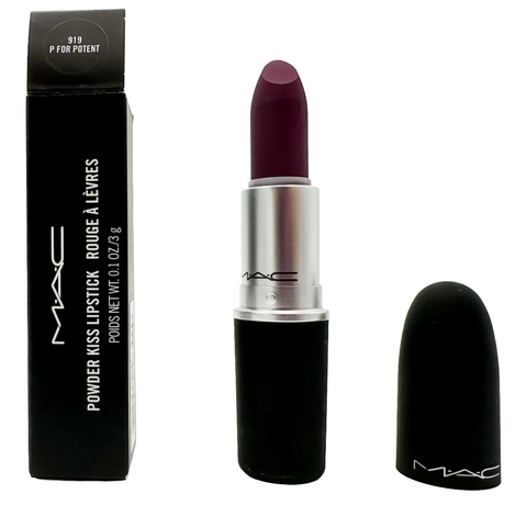 rossetto Mac Cosmetics Powder Kiss Lipstick 919 P FOR POTENT