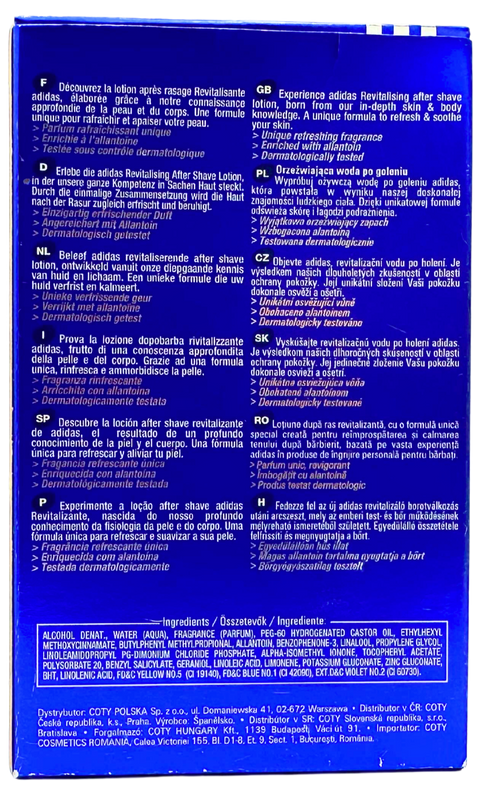 after shave lotion Adidas Coty Blue Challenge splash 100 ml