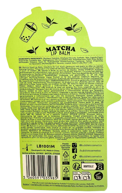 lip balm Bubble T Cosmetics Boba Tea MATCHA Scent