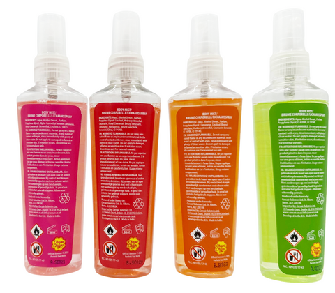 set 4 spray corpo profumato Chupa Chups body mist 4 gusti 100 ml