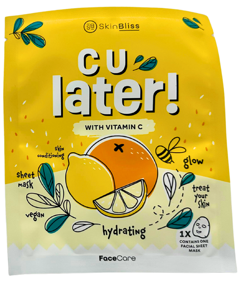 maschera viso in tessuto SkinBliss C U Later! con Vitamina C