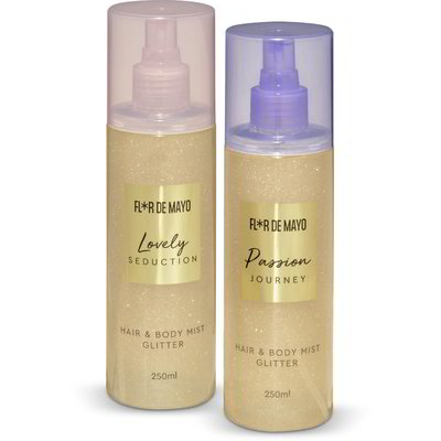 acqua profumata Flor de Mayo PASSION JOURNEY Hair & Body Mist Glitter 250 ml