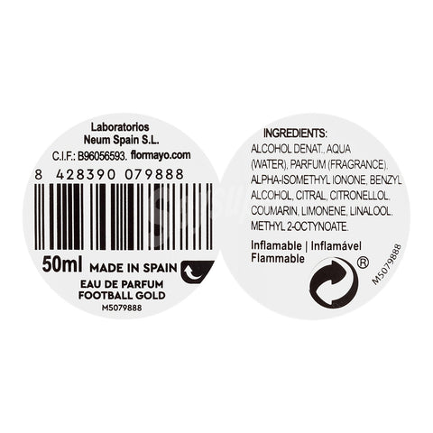 profumo uomo Eau de Parfum Flor de Mayo Football Gold 50 ml