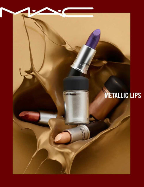 rossetto Mac Cosmetics Metallic Lipstick HADES FIRE