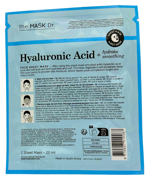 maschera viso coreana tessuto The MASK Dr. Hyaluronic Acid Hydrates + Smoothing 20 ml