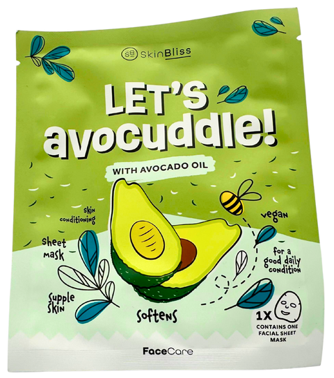 maschera viso in tessuto SkinBliss Let's Avocuddle! con Olio di Avocado e Niacinamide