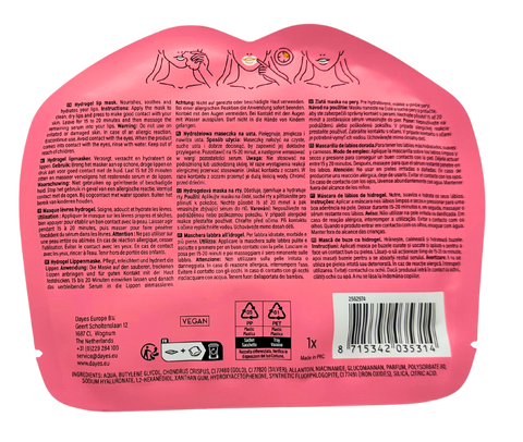 maschera labbra SkinBliss Hydrogel Lip Mask Shiny Gold a base naturale con Vitamina B3