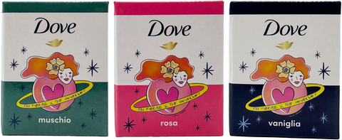 set 3 candele profumate Dove ROSA - VANIGLIA - MUSCHIO