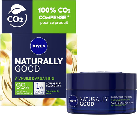 crema viso notte Nivea Naturally Good Rigenerante con Olio di Argan Bio 50 ml