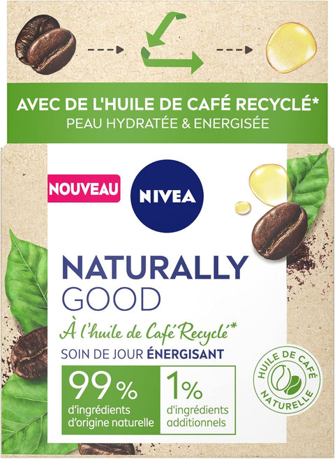 crema viso giorno Nivea Naturally Good Energizzante al Caffè 50 ml