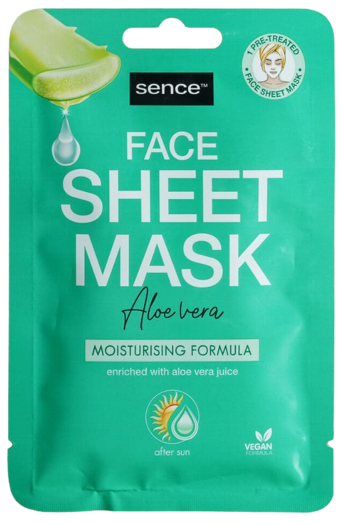 maschera viso tessuto doposole Sence face sheet mask Aloe Vera Moisturising formula