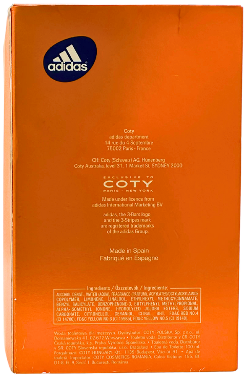 profumo uomo Eau de Toilette Adidas Coty Sport Fever Natural Spray vaporisateur 100 ml
