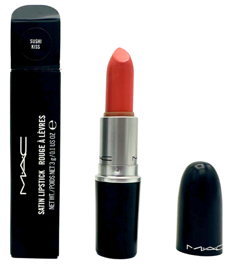 rossetto Mac Cosmetics Satin Lipstick All About Orange SUSHI KISS