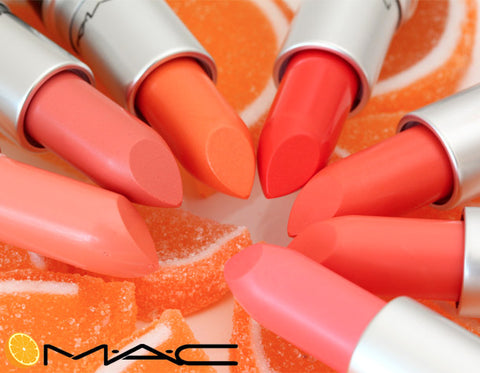 rossetto Mac Cosmetics Satin Lipstick All About Orange SUSHI KISS