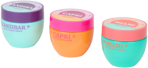 set creme corpo e glutei The Beauty Dept. Booty & Body Cream Tower Miami Zanzibar Capri 3 x 75 ml