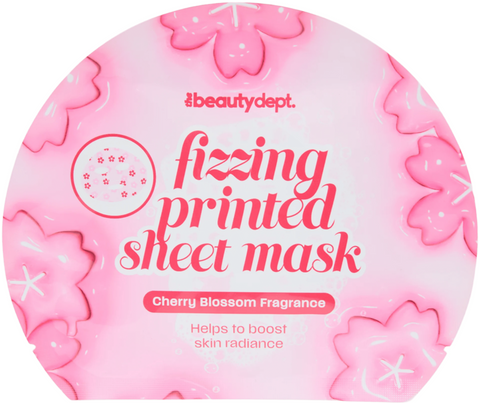 maschera viso The Beauty Dept. Fizzing Printed sheet mask CHERRY BLOSSOM Fragrance