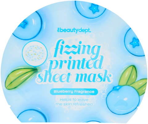 maschera viso The Beauty Dept. Fizzing Printed sheet mask BLUEBERRY Fragrance