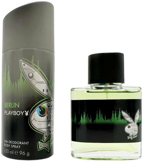 set profumo uomo Playboy BERLIN Eau de Toilette 50 ml + 24H deodorant body spray