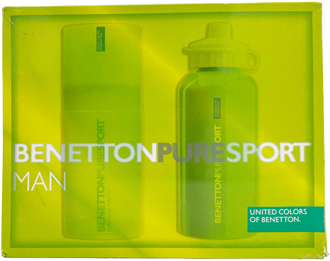 set profumo uomo Benetton PURE SPORT MAN Eau de Toilette 100 ml + borraccia