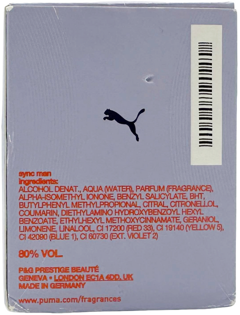 profumo uomo Eau de Toilette Puma SYNC MAN natural spray 40 ml
