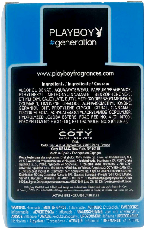 profumo uomo Eau de Toilette Playboy #GENERATION spray for Him 50 ml