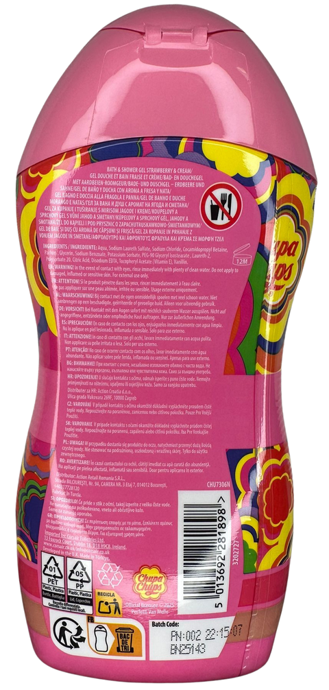 gel doccia Chupa Chups Strawberry & Cream Scented 300 ml