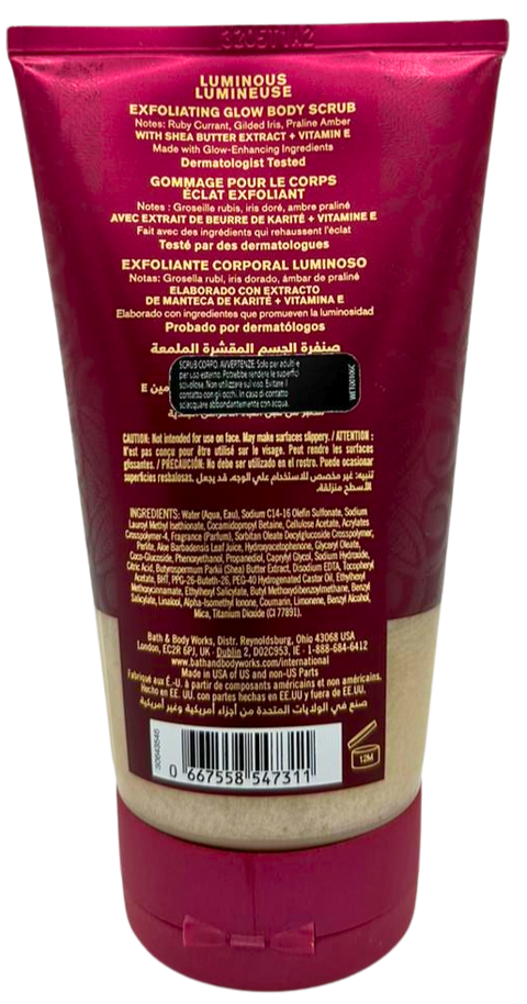 scrub corpo esfoliante luminoso Bath & Body Works Luminous 226 gr