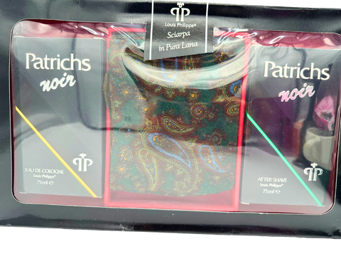 kit Patrichs Noir Louis Philippe Monaco Eau de Cologne 75 ml + After Shave 75 ml + sciarpa