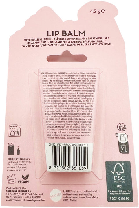 lip balm Topbrands Mattel Barbie with COCONUT Scent