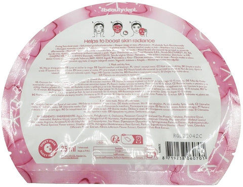 maschera viso The Beauty Dept. Fizzing Printed sheet mask CHERRY BLOSSOM Fragrance