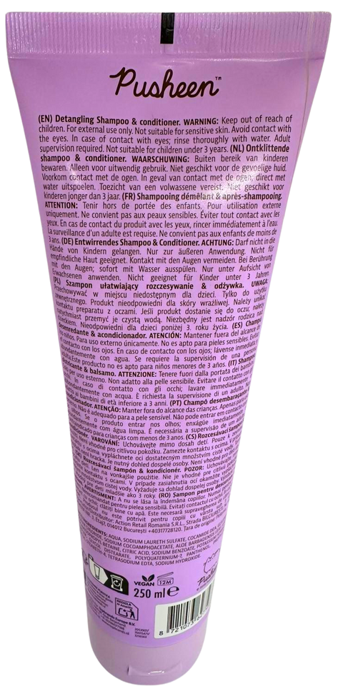 shampoo + balsamo Pusheen Detangling 3216563 250 ml