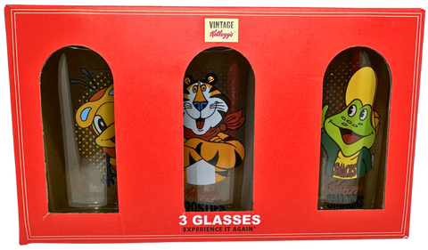 set 3 bicchieri in vetro Vintage Kellogg's 3207749