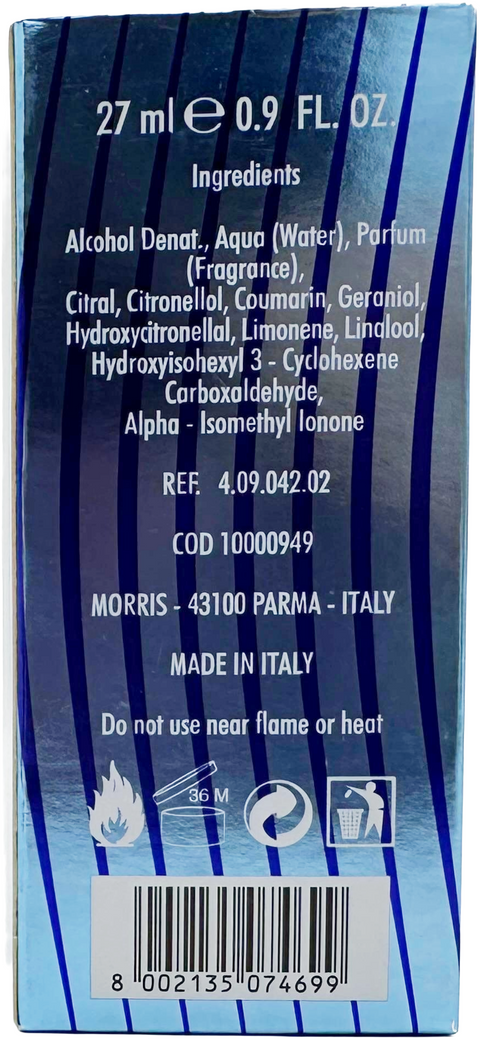 profumo uomo Eau de Toilette Morris Sergio Tacchini ACTIVE WATER vaporisateur 27 ml